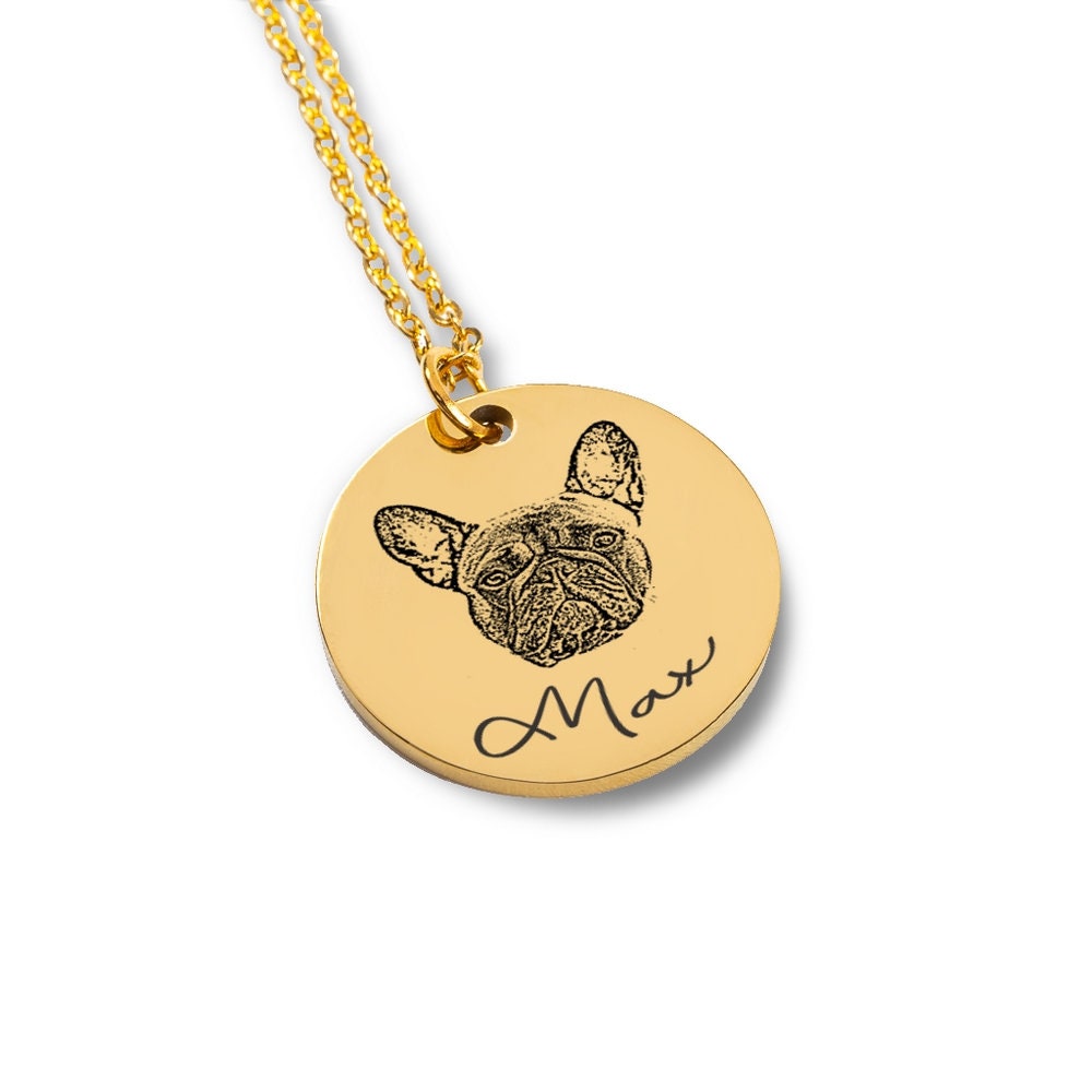 Your Dog Name Pet Portrait Necklace - Personalizable Jewelry