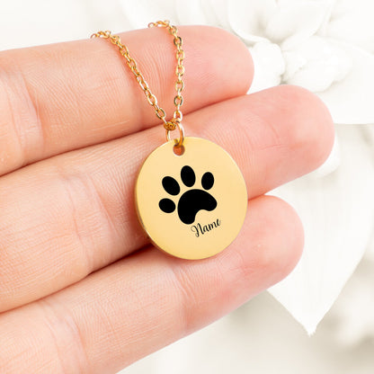 Paw Print Pendant Necklace - Personalizable Jewelry