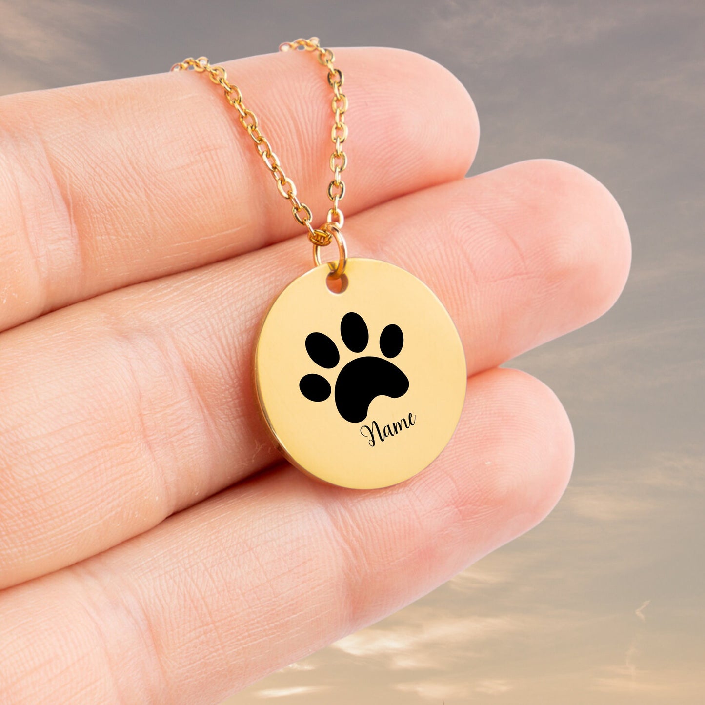 Paw Print Pendant Necklace - Personalizable Jewelry