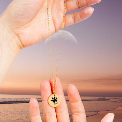 Paw Print Pendant Necklace - Personalizable Jewelry