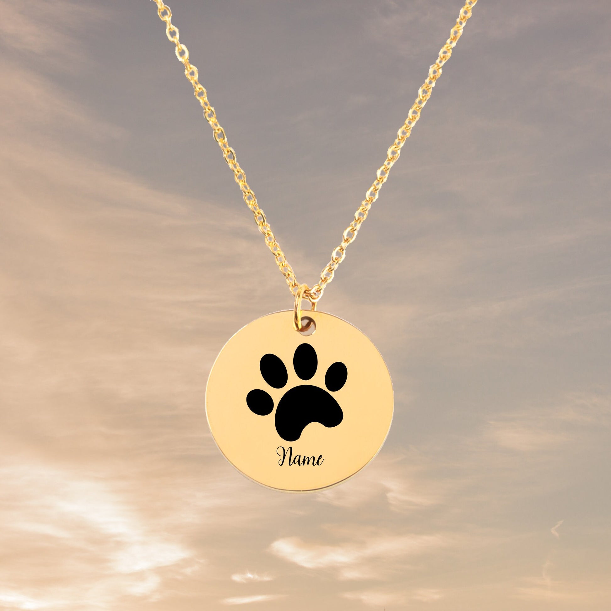 Paw Print Pendant Necklace - Personalizable Jewelry