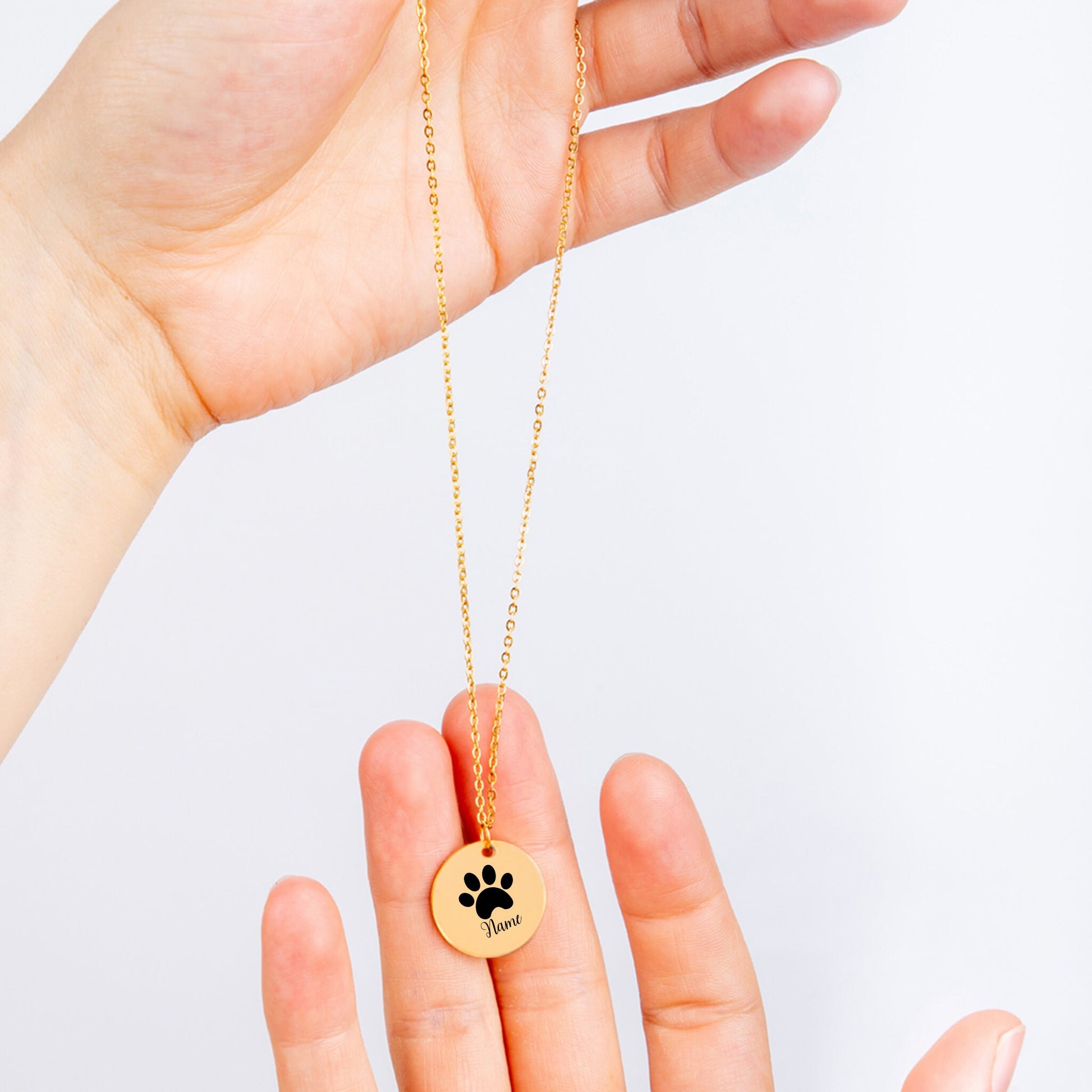 Paw Print Pendant Necklace - Personalizable Jewelry