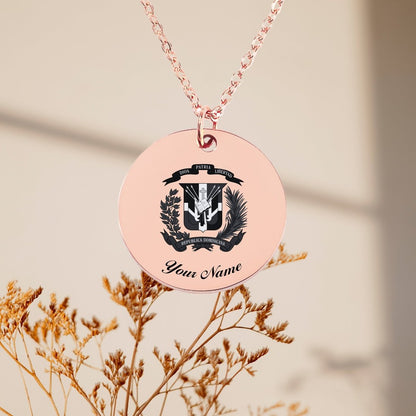 Dominican Republic National Emblem Necklace - Personalizable Jewelry
