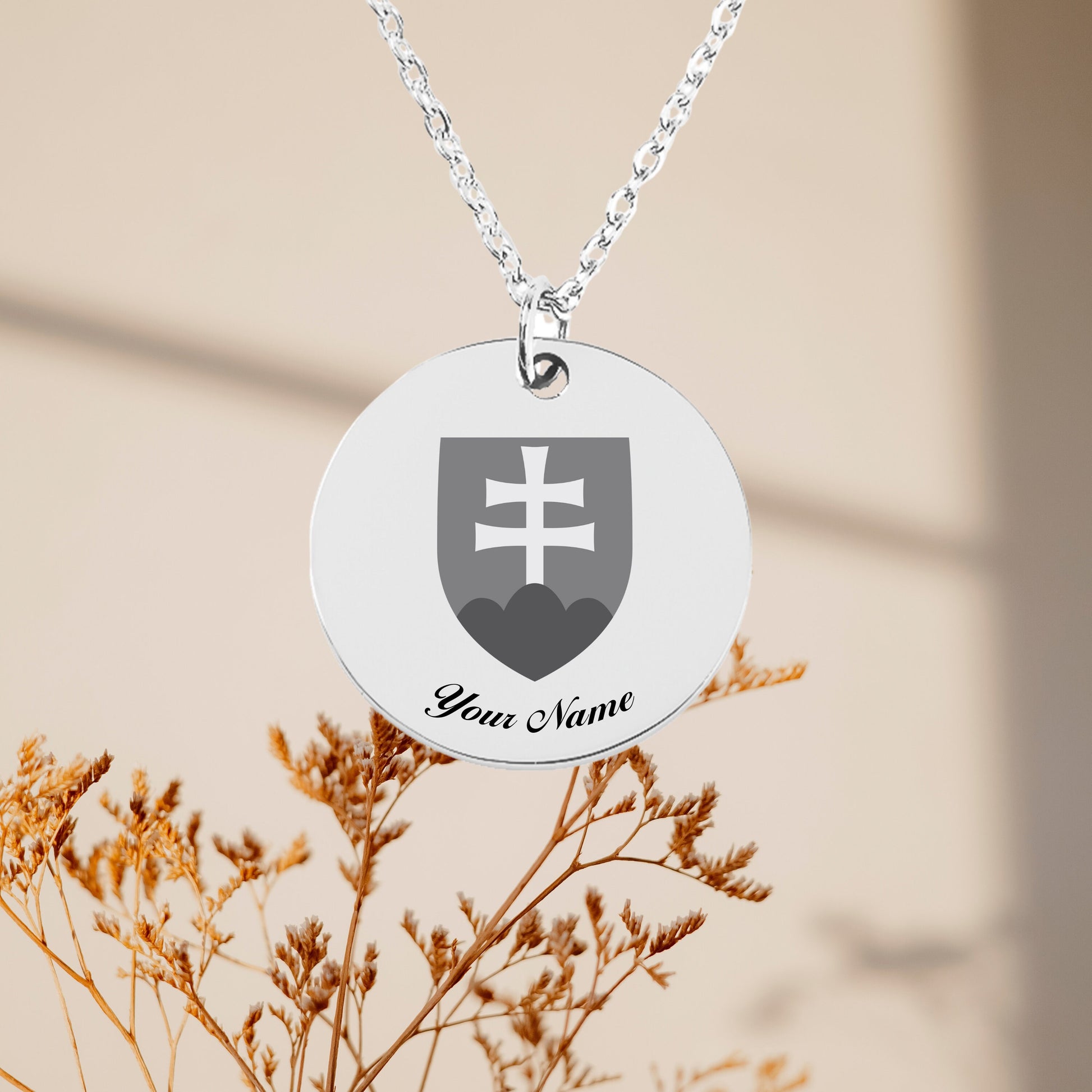 Slovakia National Emblem Necklace - Personalizable Jewelry