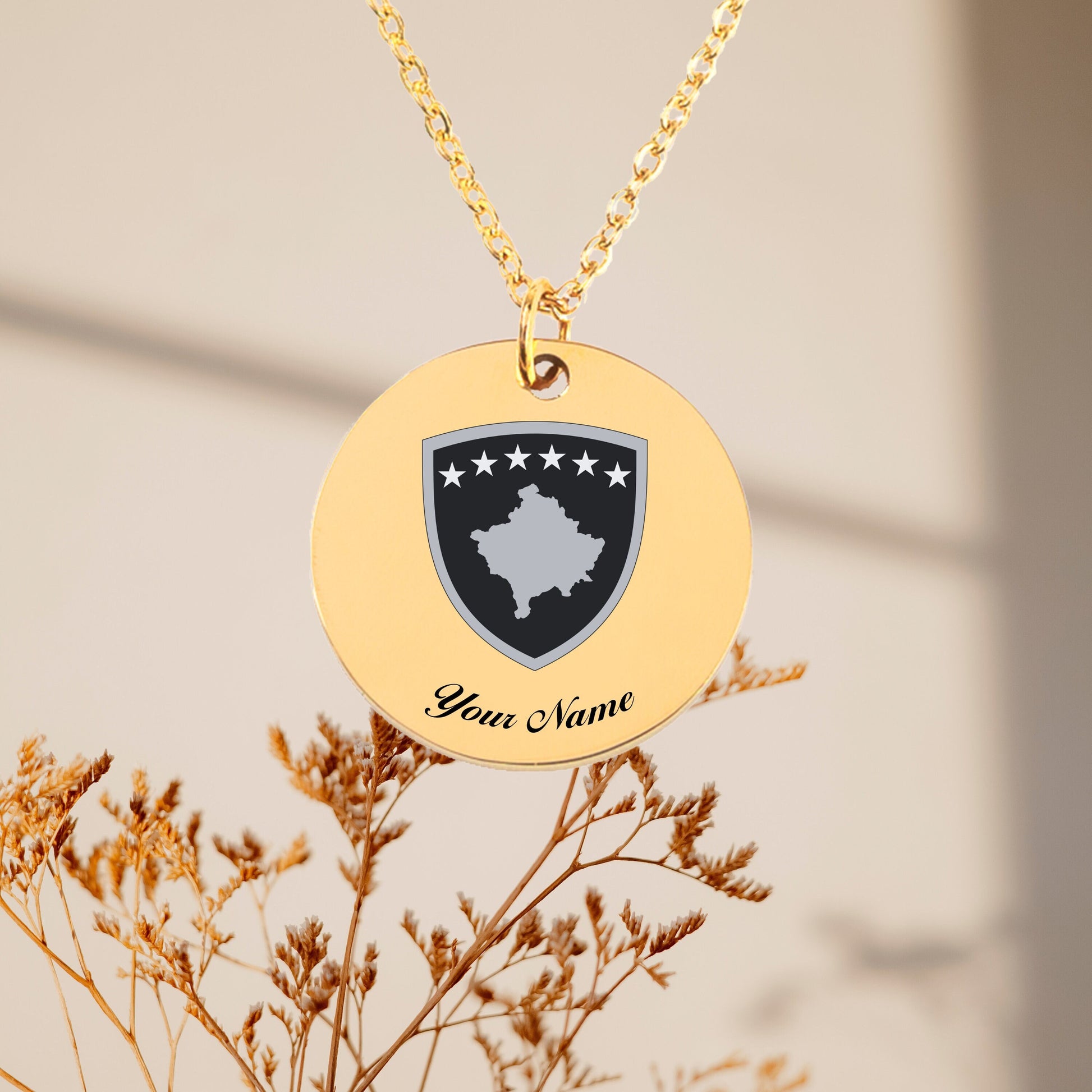 Kosovo National Emblem Necklace - Personalizable Jewelry