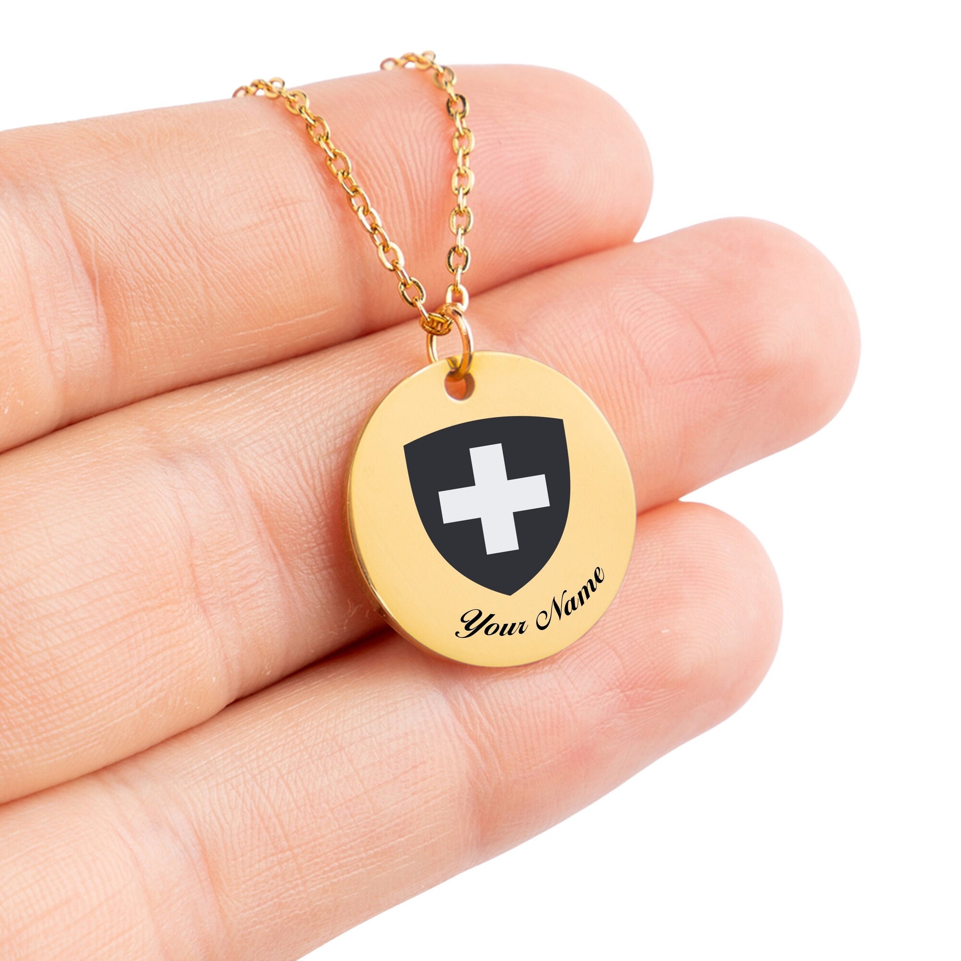 Switzerland National Emblem Necklace - Personalizable Jewelry
