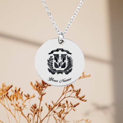 Dominican Republic National Emblem Necklace - Personalizable Jewelry