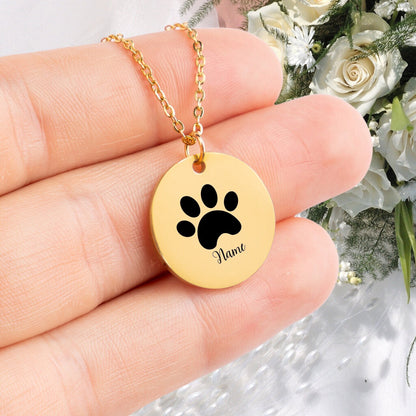 Paw Print Pendant Necklace - Personalizable Jewelry