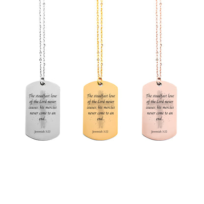 Jeremiah 3 22 quote necklace - Personalizable Jewelry