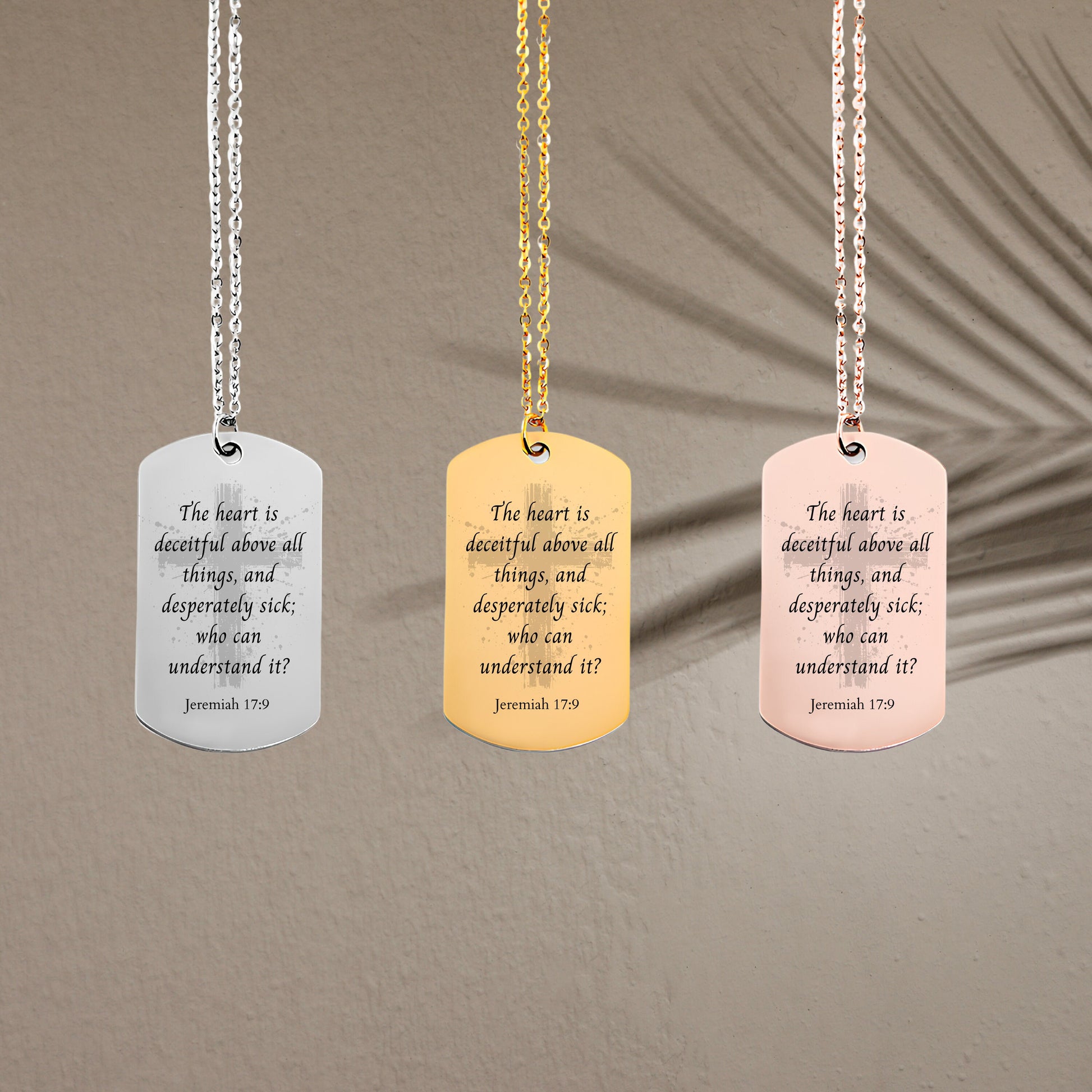 Jeremiah 17 9 quote necklace - Personalizable Jewelry