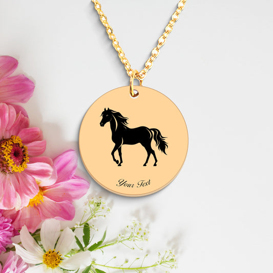 Horse 14k Gold Necklace - Personalize it