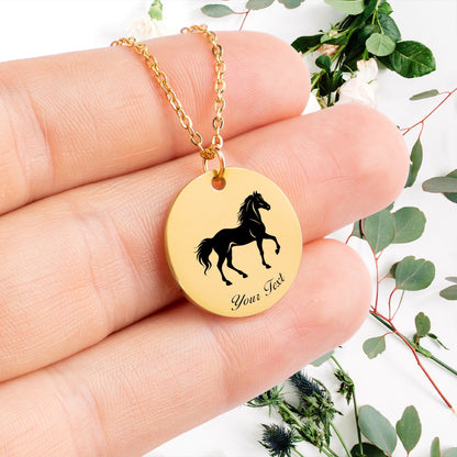 Horse Engraved 14K Necklace- Personalize it