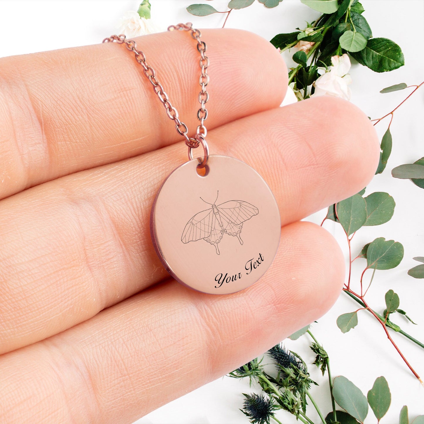 Butterfly 14k Gold Necklace- Personalize it