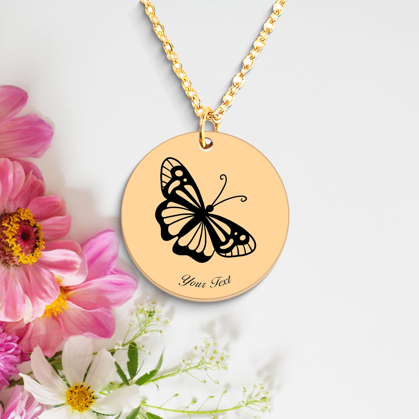 Butterfly 14k Gold Necklace- Personalize it