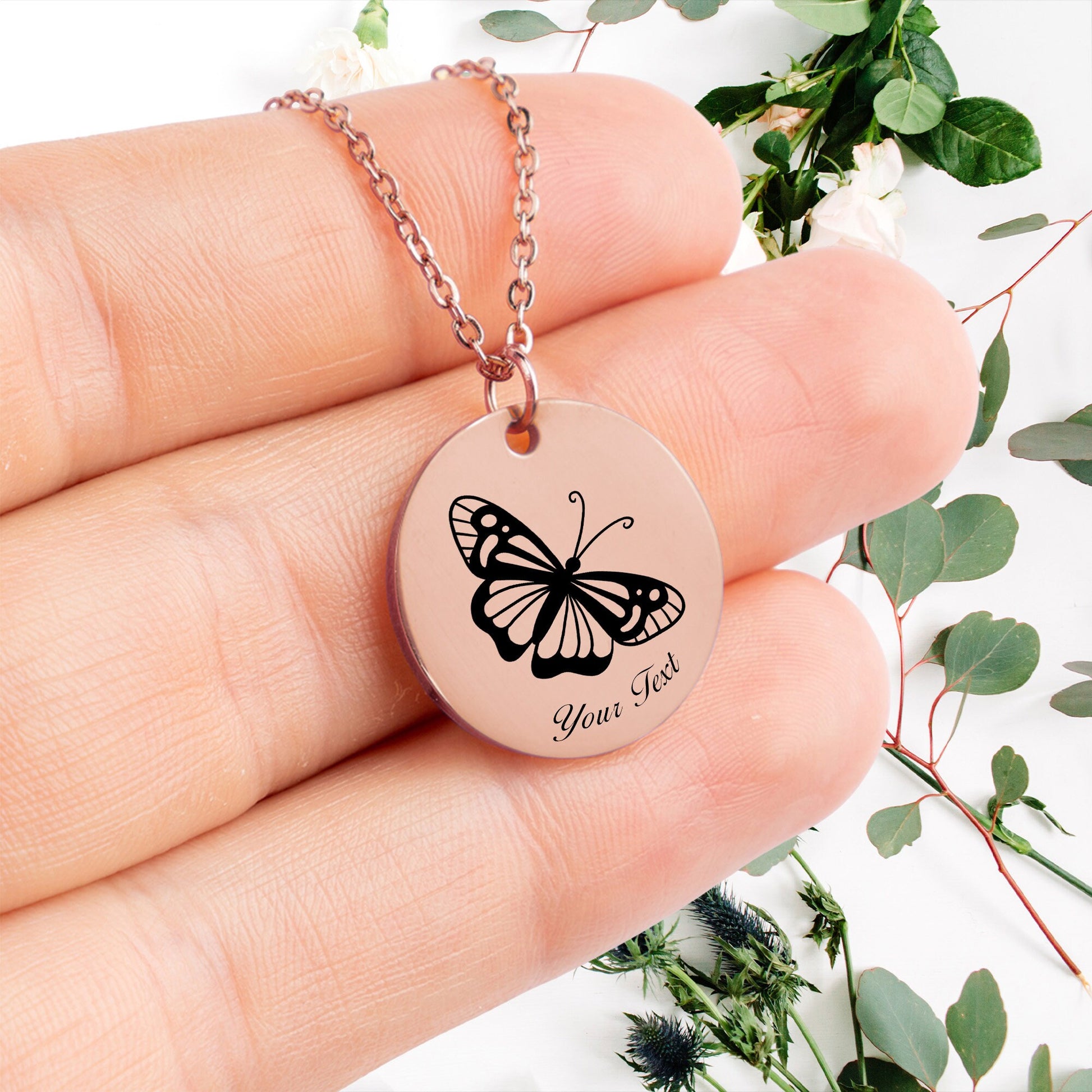 Butterfly 14k Gold Necklace- Personalize it