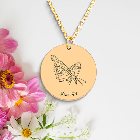 Butterfly 14k Gold Necklace- Personalize it