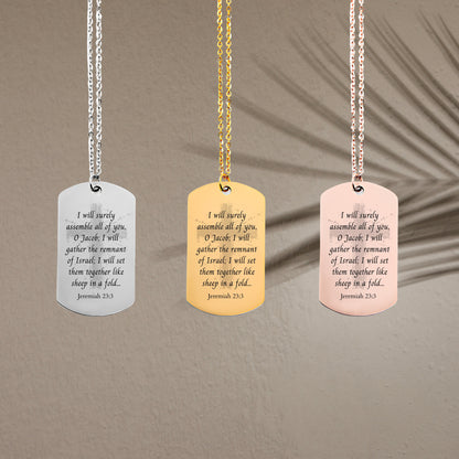 Jeremiah 23 3 quote necklace - Personalizable Jewelry