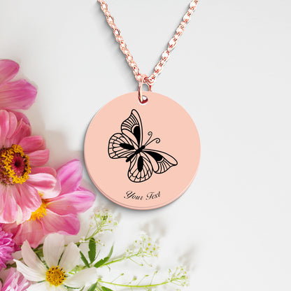 Butterfly 14k Gold Necklace- Personalize it