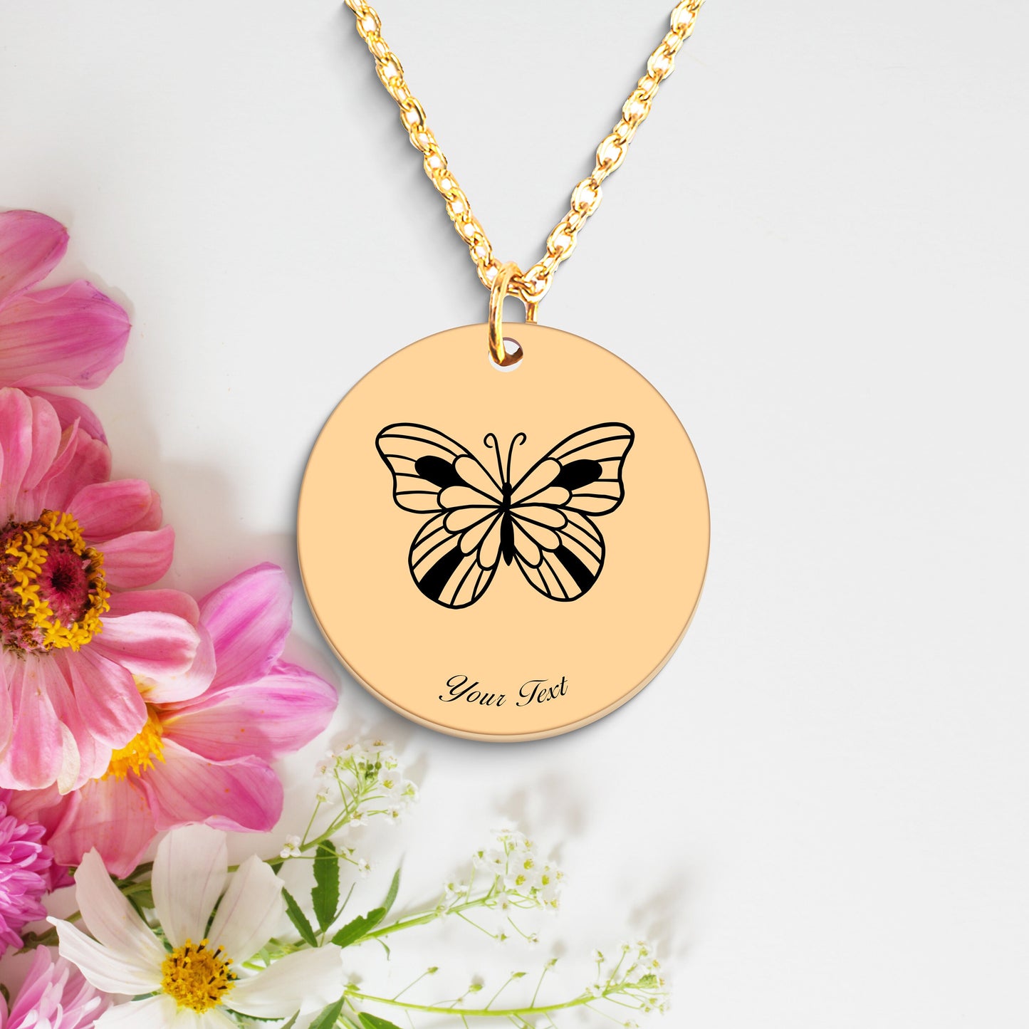 Butterfly 14k Gold Necklace- Personalize it